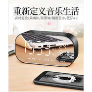 KAILIANWEI渥贏 V5無線藍(lán)牙音箱家用超重低音炮手機戶外迷你小鬧鐘音響鋼炮 典雅黑升級版 標(biāo)配