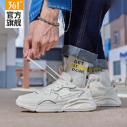 361°男鞋運(yùn)動(dòng)鞋男2025秋季新款鞋子輕便減震軟底跑步鞋男士休閑老爹鞋 羽毛白/淺骨色 44