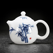 祥業(yè)冰種玉瓷手繪茶壺陶瓷茶具單個(gè)羊脂玉白瓷泡茶壺精致大容量茶壺 手繪冰種玉瓷竹節(jié)高升龍旦壺