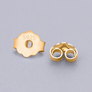 頂妃（DING FEI）s925銀耳堵蝴蝶耳扣耳拖耳塞耳背耳釘后托耳帽耳飾防掉扣子配件 0S925金色經(jīng)典版2對+加強2對+