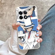 HERONSWING一加ace6手機殼一加ace2pro動(dòng)漫1加ace3pro卡通ACE5至尊版硅膠軟 名偵探柯南 怪盜基德 液態(tài)硅膠優(yōu)雅黑邊-下單備注型號