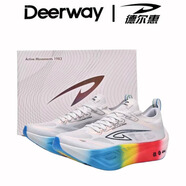 德爾惠 DEERWAY猛將1.0全掌碳板競速超臨界男女運(yùn)動鞋減震防滑耐磨 猛將1.0白彩虹 41