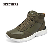 斯凱奇（Skechers）男鞋馬丁靴高幫保暖防寒雪地靴加絨男靴男士休閑鞋210788 橄欖綠/OLV 44