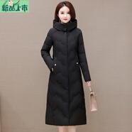 艾妃琳時(shí)尚高端棉服女中長(zhǎng)款2025新款冬季韓版收腰加厚過膝棉衣外套 黑色 XL