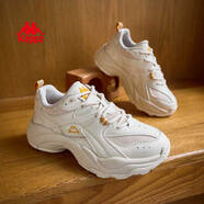 Kappa卡帕背靠背女鞋老爹鞋女2025冬季新款運動(dòng)小白鞋子女百搭休閑鞋女 安哥拉白 38