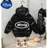 迪士尼（Disney）白鴨絨兒童羽絨服男童女童大中小寶寶免洗羽絨加厚短外套潮冬 黑色 100