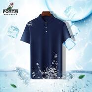 富鋌（FORTEI）桑蠶絲翻領(lǐng)短袖t恤雙面液氨絲光棉polo保羅 官方旗艦藏青 M 170/95-120斤