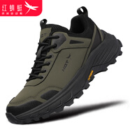 紅蜻蜓品牌男鞋軟底戶外機老爹鞋厚底增高鞋休閑運動鞋WXA344102軍綠40