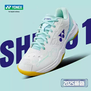 YONEX尤尼克斯羽毛球鞋男女款 SHB101CR 入門訓(xùn)練比賽運動鞋減震耐磨 SHB101C 男女款 白薄荷-2025新色 45 (290mm)