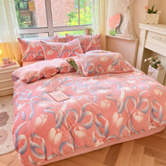 多蘭詩(shī)（Duolanshi）牛奶絨四件套卡通雙面加絨學(xué)生宿舍家用床單被套床上用品套件 伊蓮娜 1.8米 床單款 被套200*230cm 四件套