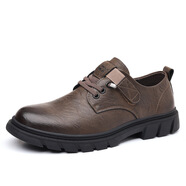 宜馳EGCHI 休閑皮鞋時(shí)尚潮流男士單鞋復古工裝鞋子CPZ3037 棕色 42