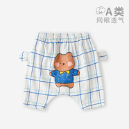 婧麒（JOYNCLEON）寶寶屁屁褲夏季薄款嬰兒衣服大PP褲棉男女童外穿褲子兒童短褲夏 格子熊 80cm