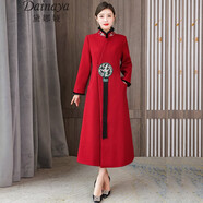 黛娜婭（Dainaya）旗袍女2024秋冬季新款女裝中國(guó)風(fēng)日常改良復(fù)古宴會(huì)禮服連衣裙3383 紅色 M