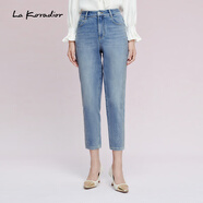 拉珂蒂（La Koradior）【商場(chǎng)同款】簡(jiǎn)約春休閑百搭修身顯瘦褲小腳褲 淡群青色 2XL