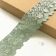 6CM寬水溶鏤空刺繡蕾絲花邊diy衣服裙子裝飾配件絲帶布料輔料 淺綠色 1米(多拍不斷開(kāi))