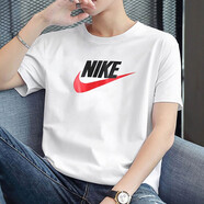 耐克（NIKE）短袖男裝夏季新款純棉針織寬松透氣時(shí)尚舒適圓領(lǐng)運(yùn)動(dòng)T恤AR5005 AR5005-100/經(jīng)典白紅/純棉親膚 L