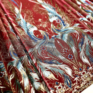纖裳蝶馬面裙女輕奢新中式國風(fēng)鳳鳴宋制漢服秋冬刺繡織金紅色馬面裙 紅色  單件馬面裙 M(158-165cm)