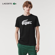 LACOSTE法國(guó)鱷魚男裝Ultra-Dry鱷魚大印花簡(jiǎn)約休閑運(yùn)動(dòng)圓領(lǐng)T恤|TH8937 258/黑色 L 5