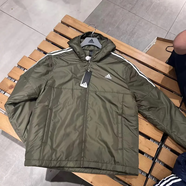 阿迪達斯（adidas）棉服男裝2025冬季新款連帽外套保暖加厚運動(dòng)服休閑夾克棉襖上衣 HZ5725橄欖綠 S 推薦120-135斤