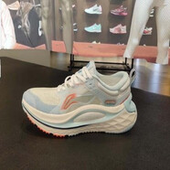 李寧（LI-NING）跑步鞋男女同款烈駿6代跑鞋透氣反光運動(dòng)鞋 女款 白/藍色002-8 女35