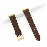 時(shí)澤蒂適用適用OPPO Watch3表帶oppowatch3pro頭層watch2男女通用4 深咖啡色-金扣 適用oppo watch2 (42表盤(pán))