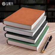 金隆興 a5商務(wù)筆記本子 加厚日記本會(huì)議記錄本羊巴皮面水刺底皮革記事本復(fù)古筆記本文具 裸綠色4本裝 7158-4