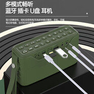 山水（sansui）山水 F71無線藍(lán)牙音箱 大音量小音響低音炮戶外收音機(jī)便攜多功 墨綠+充電器+16G內(nèi)存卡
