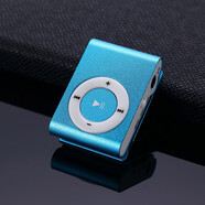 MP3/MP4播放器學(xué)生運動迷你有屏mp3播放器隨身聽外放帶迷你揚聲器 金屬夾子藍色