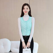 帕威索羽絨服馬甲女內(nèi)穿輕薄修身內(nèi)膽百搭小背心保暖貼身坎肩2025新款冬 碧綠 XL (170) 建議106-118斤
