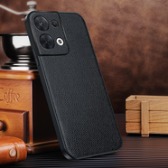 邁琪數(shù)碼（Maqi Star） OPPOReno8手機(jī)殼皮革荔枝紋全包邊防摔簡(jiǎn)約輕奢風(fēng)保護(hù)套 【OPPO Reno8】荔枝紋- 黑色
