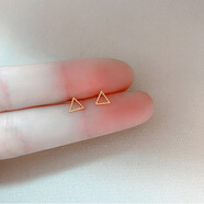 榛橙 S925銀形狀耳釘女簡(jiǎn)約幾何形耳環(huán)迷你時(shí)尚養耳洞精致情侶耳飾