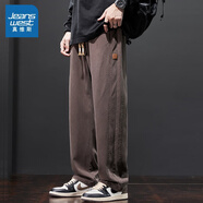 真維斯休閑褲男士秋冬新款垂感長(cháng)褲子男寬松直筒工裝運動(dòng)加絨加厚闊腿褲 2346駝色 2XL (建議140-155斤）