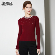 海青藍(lán)（CYANINE SEA）2024超好看秋冬新款時(shí)尚氣質(zhì)簡(jiǎn)約高級(jí)感百搭長(zhǎng)袖打底衫女內(nèi)搭上衣 紅色 均碼