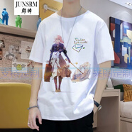 郡帥紫羅蘭永恒花園衣服男女新款夏季二次元?jiǎng)勇苓呣睜柪蛱囟绦銽恤 01 XL