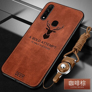 韓菲琪 OPPO A8手機(jī)殼A91手機(jī)套a8布紋磨砂麋鹿硅膠殼a91保護(hù)套復(fù)古經(jīng)典男士防汗防摔外殼 oppoA8 麋鹿棕色