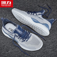 回力男鞋運動鞋夏季休閑透氣戶外跑步鞋網(wǎng)鞋椰子鞋輕便軟底網(wǎng)面鞋子男 藍色 0680 42