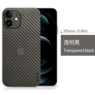 麥麥米適用iPhone 12手機(jī)殼蘋果12mini超薄碳纖維紋保護(hù)套新款凱夫拉紋男 蘋果12mini【5.4】透黑色
