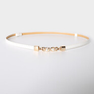 誠一集（CHENGYIJI）腰帶女 搭配針織連衣裙時(shí)尚PU皮腰帶女裝飾裙子襯衫西裝細腰帶 白色 100cm