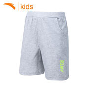安踏童裝男童短褲兒童五分褲運動(dòng)褲冬季中小學(xué)生休閑褲子 花灰-1 140 cm