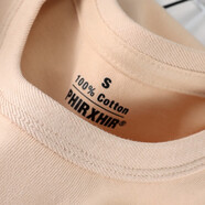 匹戲300g重磅新疆純棉長(cháng)絨棉短袖T恤男團體定制工作服班服訂做三本針 米杏 4XL