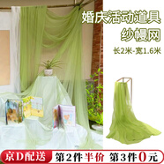 隨燦 紗幔網(wǎng)紗布婚禮布置窗簾紗歐根紗網(wǎng)紗布料環(huán)創(chuàng)網(wǎng)紗舞臺拍攝道具 草綠色【1.6米寬】2米長