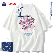NASA GISS潮牌聯(lián)名美式重磅短袖T恤男寬松大碼純棉上衣夏季潮流ins半袖體恤 NA23-白色 XL  建議150-170斤