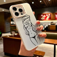 菲鳥歸林性感美女蘋果15彩銀殼iPhone14Promax手機殼13簡約12個性11潮XR殼 IMD彩銀-白色-JH321性感美女 蘋果15Promax;蘋果