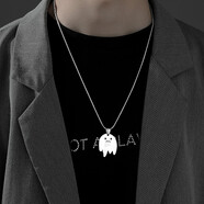 QMXD幽靈項鏈男潮韓版嘻哈小眾學(xué)生鎖骨鏈吊墜簡(jiǎn)約時(shí)尚毛衣鏈配飾