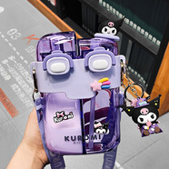 凱蒂貓（hellokitty）庫(kù)洛米兒童水杯女孩學(xué)生防摔上學(xué)便攜可愛(ài)高顏值雙倉(cāng)雙飲吸管杯子 庫(kù)洛米雙飲 780ml -2420+掛件3D貼