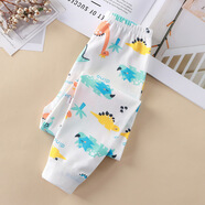 幸福六個(gè)色嬰兒高腰護肚褲純棉單條春秋冬季睡褲線(xiàn)褲男女兒童寶寶秋褲打底褲 恐龍平腰 1條 100