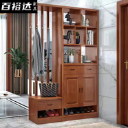 百裕達(dá)中式實(shí)木間廳柜鞋柜一體簡約家用進(jìn)門口隔斷屏風(fēng)衣帽架門廳玄關(guān)柜 海棠色【雙開門1.2米】