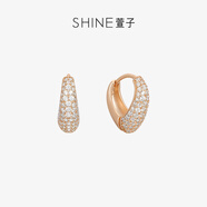 萱子（SHINE）優(yōu)雅閃耀玫瑰金色幾何耳環(huán)小眾設(shè)計(jì)感耳釘百搭氣質(zhì)七夕禮物 耳圈 2.2克