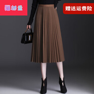 【特價(jià)撿漏】高檔輕奢百褶裙半身裙中長(zhǎng)款女春秋2022秋冬新款顯瘦單裙垂感大擺百折長(zhǎng)裙雨杉蘭 焦糖色 均碼 1尺8-2尺5