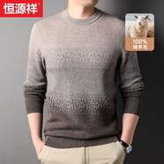 恒源祥 純羊毛衫男冬季新款圓領(lǐng)毛衣男爸爸裝休閑商務(wù)針織衫男中年男士打底衫 0021 20220016淺駝色 175/92A